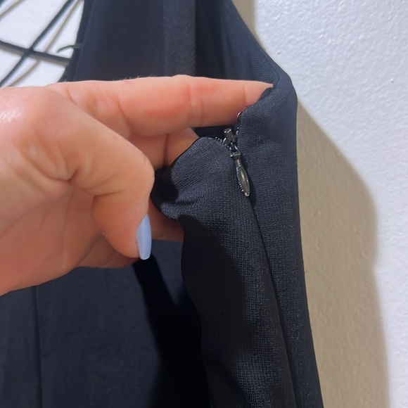 LAUREN RALPH LAUREN Black Dress Size 10 Criss Cross Back Side Zipper - Picture 3 of 7